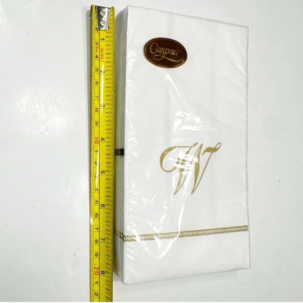 NEW!! 2 Packages of Caspari Paper Napkins With the Letter 'W' Hemstitch Script